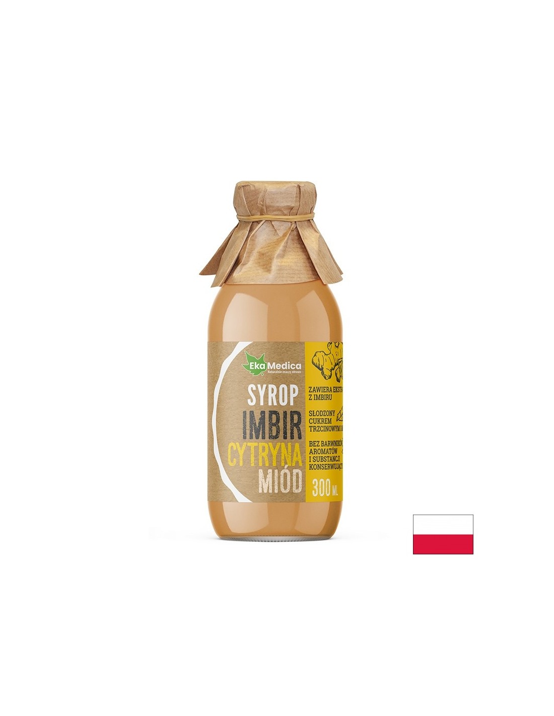 Ginger syrup with honey and lemon - Good digestion and strong immunity, 300 ml, 15 or 30 doses - Nutra Best Europe