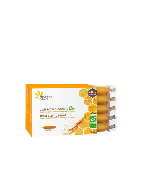 Immunity and energy - Royal jelly + Asian Ginseng BIO, 10 drinking ampoules - Nutra Best Europe