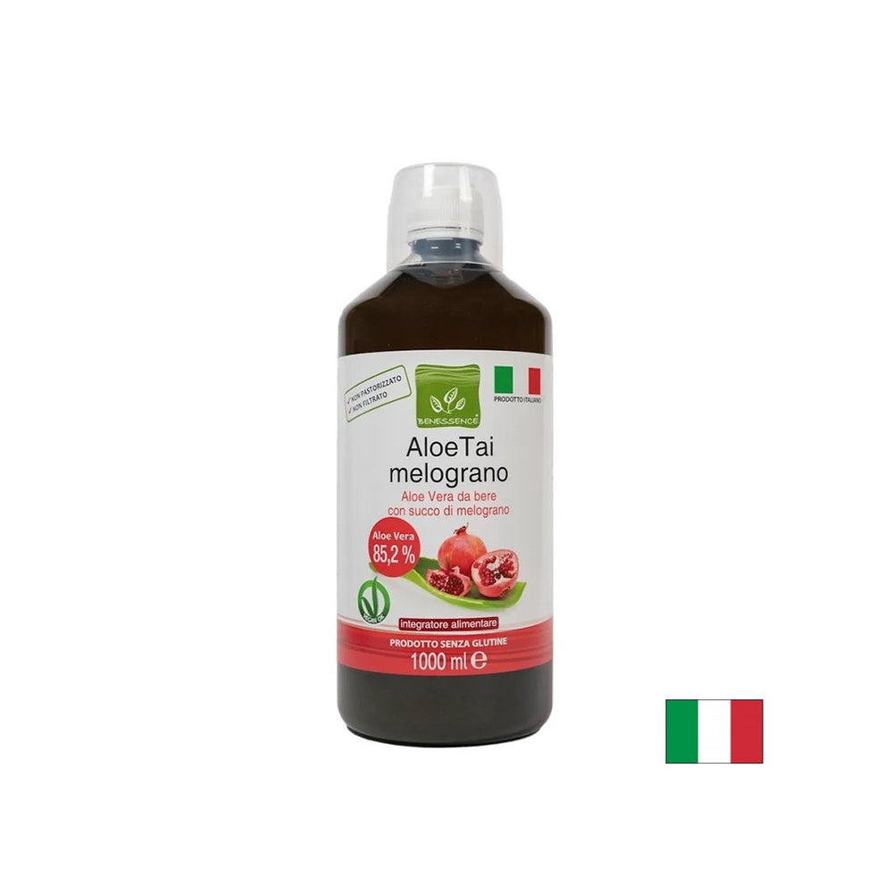 Aloe vera (leaf juice and pulp) + pomegranate juice - Immunity, digestion, antioxidant protection. 1 liter, 20 doses - Nutra Best Europe