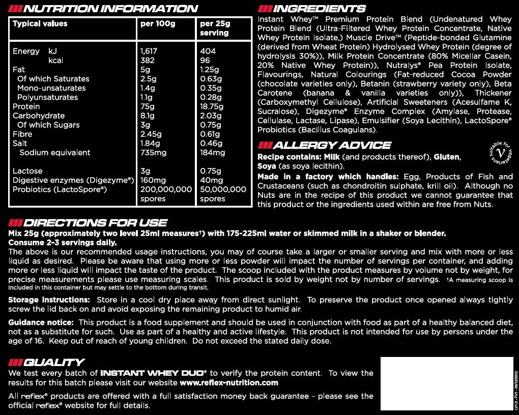 Instant Whey Duo 2000 grams - Nutra Best Europe