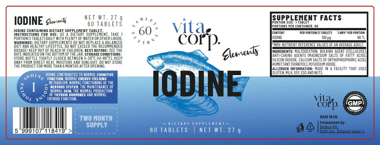 Iodine 100 mcg - 60 Tablets - Nutra Best Europe