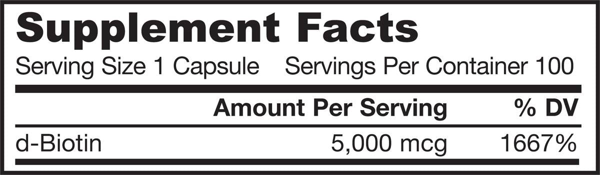 Biotin 5000 mcg - 100 capsules - Nutra Best Europe