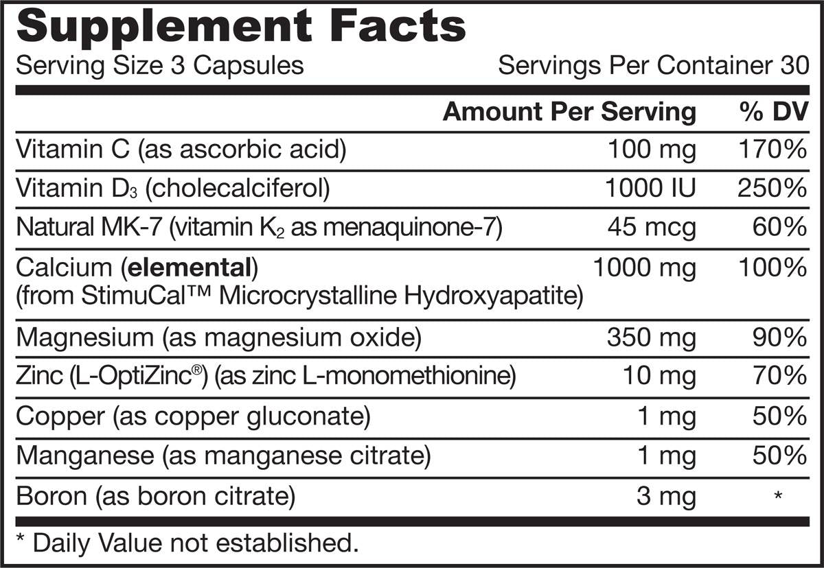 Bone-Up Three Per Day - 90 capsules - Nutra Best Europe