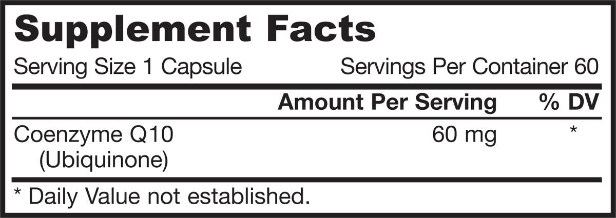 Co-Q10 (Ubiquinone) 60 mg 60 capsules - Nutra Best Europe