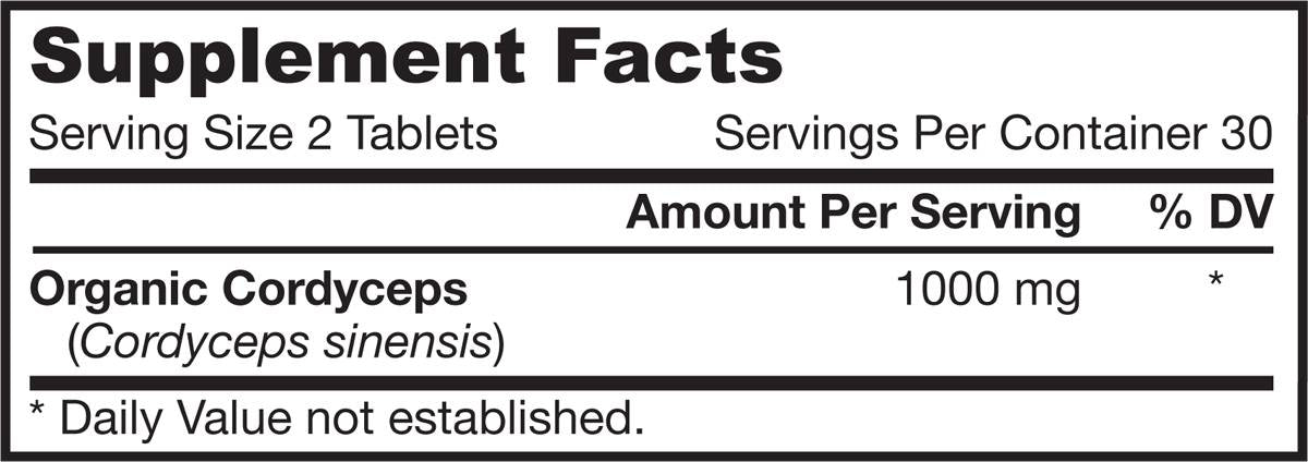 Cordyceps (Organic) 500mg 60 Tablets - Nutra Best Europe