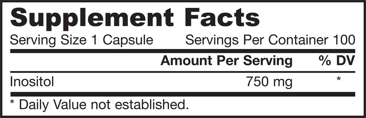 Inositol 750 mg - 100 capsules - Nutra Best Europe