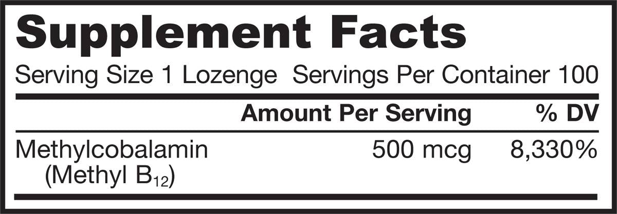 Methyl B-12 500 mcg - 100 chewable tablets - Nutra Best Europe