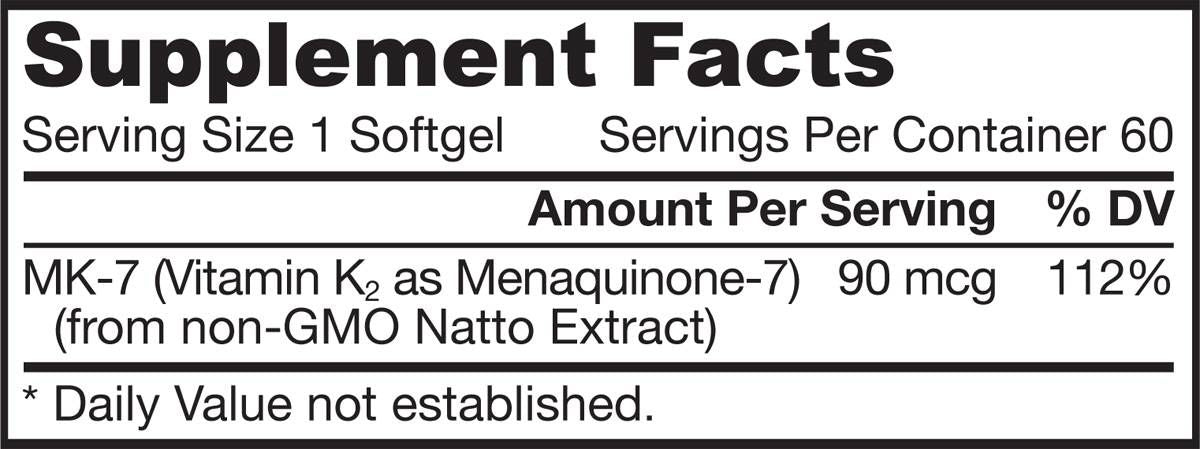 MK-7 90 mcg - 60 Gel capsules - Nutra Best Europe