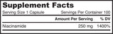 Niacinamide 250 mg 100 capsules - Nutra Best Europe