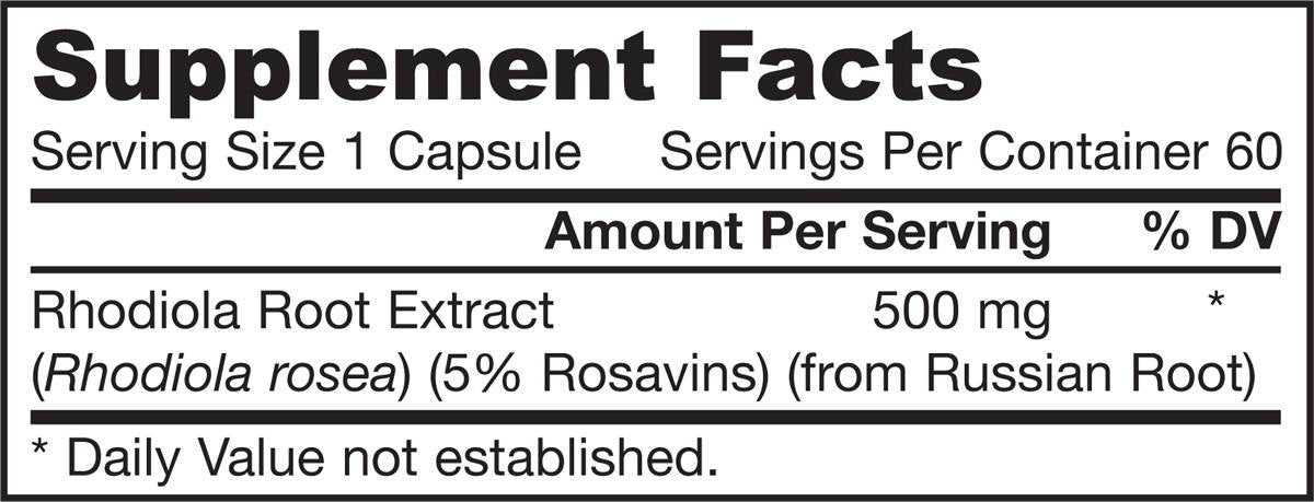 Rhodiola Rosea 500 mg 60 capsules - Nutra Best Europe