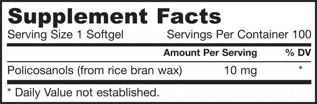 Ultra Policosanols 10 mg 100 Gel capsules - Nutra Best Europe