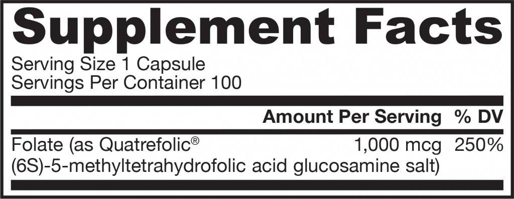 Methyl Folate 1000 mcg - 100 capsules - Nutra Best Europe