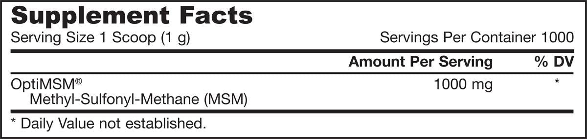 MSM Sulfur Powder - 1000 грама - Nutra Best Europe