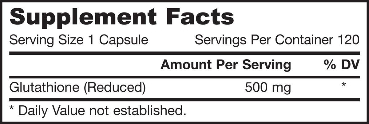 Reduced Glutathione 500 mg - 120 capsules - Nutra Best Europe