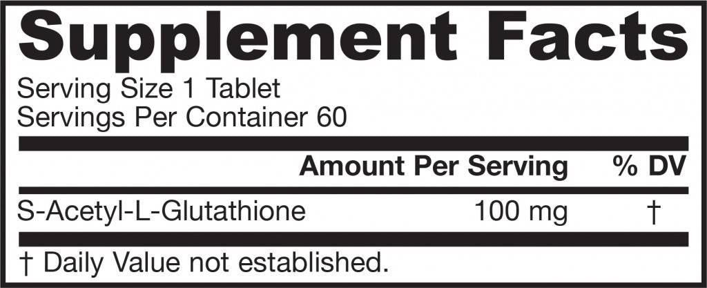S-Acetyl L-Glutathione 100 mg - 60 Tablets - Nutra Best Europe