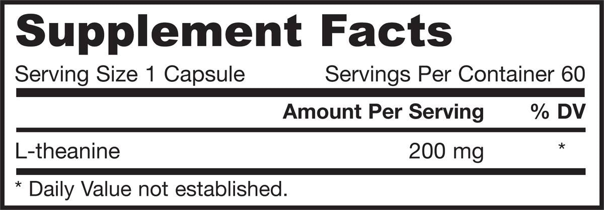 Theanine 200 mg - 60 capsules - Nutra Best Europe