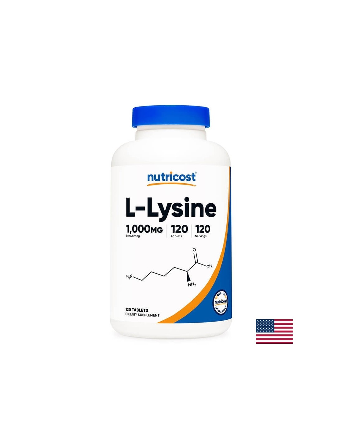 Herpes simplex, bone system - L-Lysine (hydrochloride) 1000 mg, 120 tablets - Nutra Best Europe