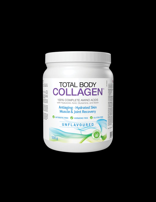 Hydrolyzed bovine collagen, with hyaluronic acid, glutamine and biotin - Total Body Collagen™, 500 g Natural Factors - Nutra Best Europe