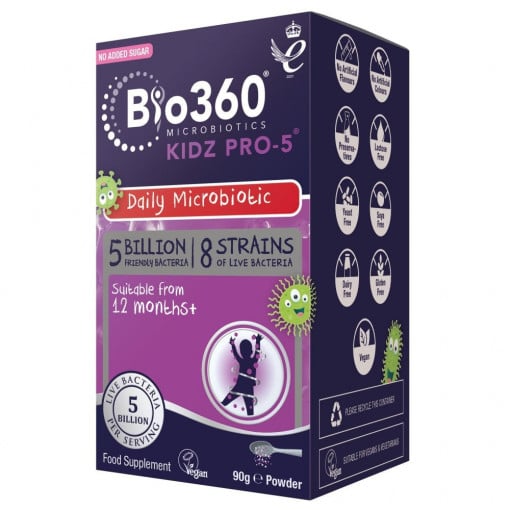 Probiotikus komplex gyermekeknek por formájában (Kidz Pro-5) 90 g NaturesAid