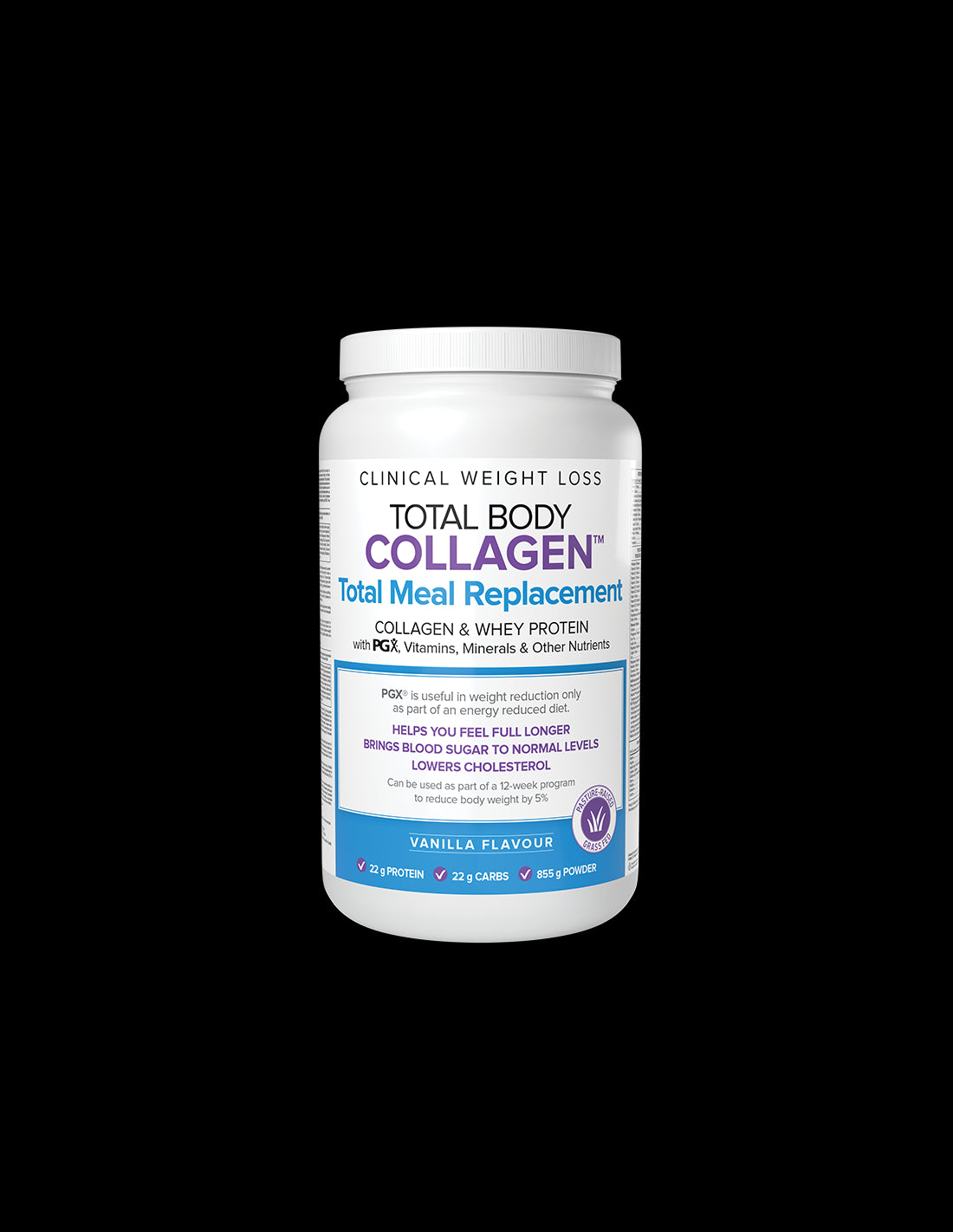 Collagen, Whey Protein with PGX Vitamins, Minerals and Nutrients - Total Body Collagen™, 855g Powder, Vanilla Flavor Natural Factors - Nutra Best Europe