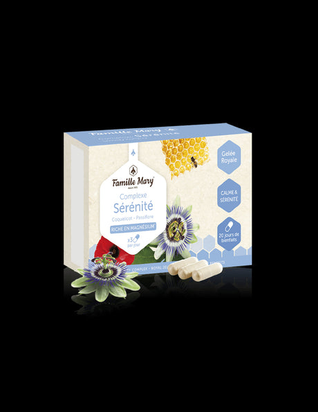 Complex for the nervous system, with magnesium, passion flower, poppy and royal jelly - Complexe Serenite, 60 capsules - Nutra Best Europe