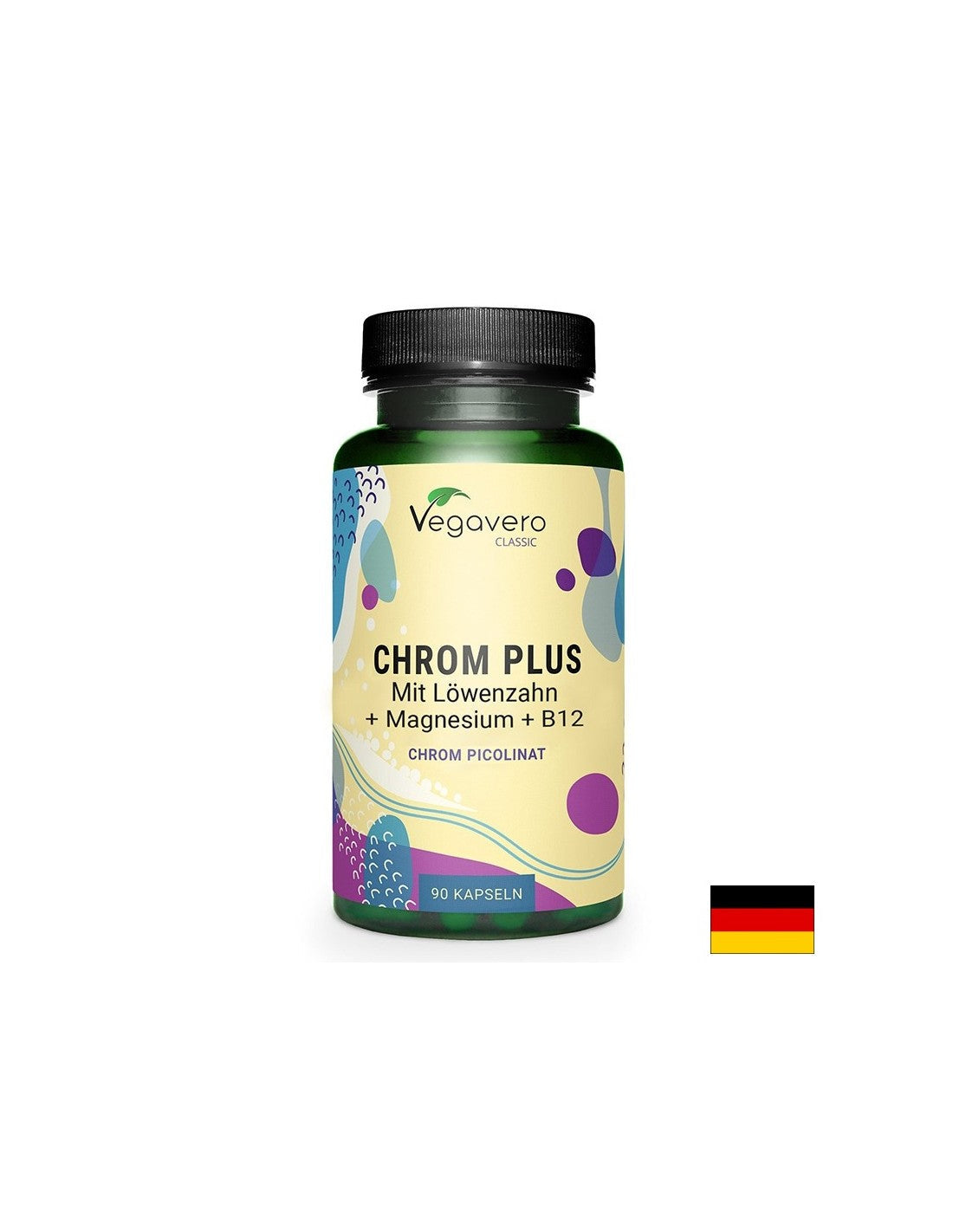 Diabetes control - Chromium + Dandelion, Magnesium and Vitamin B12, 90 capsules - Nutra Best Europe