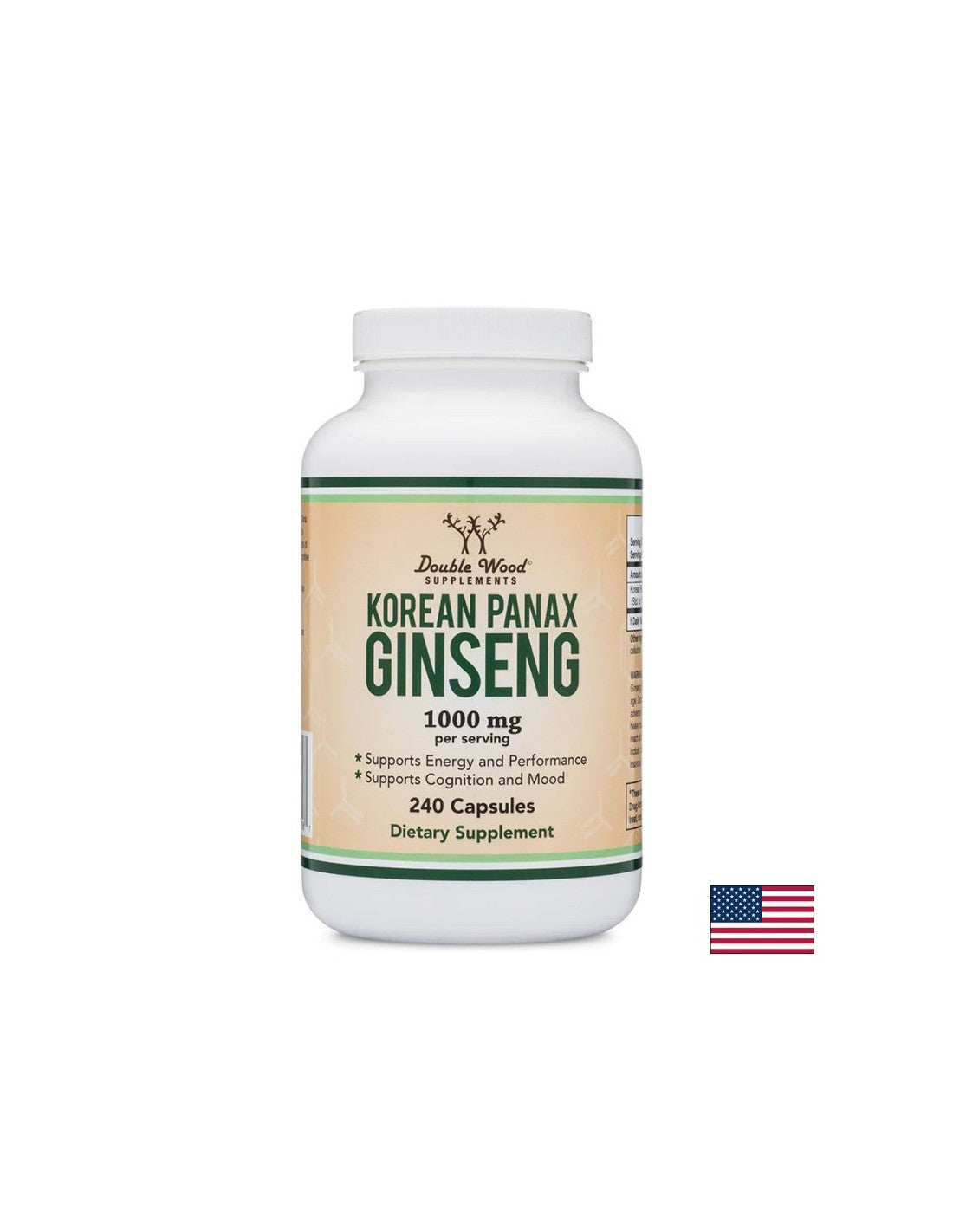 Korean Panax Ginseng - Korean ginseng, 240 capsules Double Wood - Nutra Best Europe