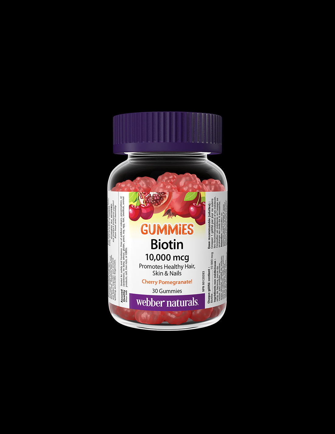 Hair and skin - Biotin, 10000 µg x 30 jelly tablets, pomegranate flavor - Nutra Best Europe