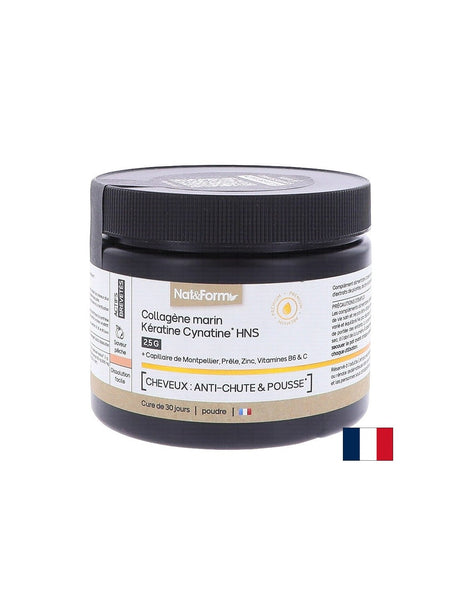 Hair and Skin - Hydrolyzed Marine Collagen + Keratin HNS, 120 g powder - Nutra Best Europe