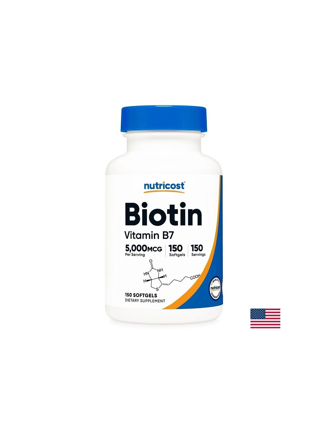 Hair, skin and nails - Biotin, 5000 µg x 150 softgel capsules - Nutra Best Europe