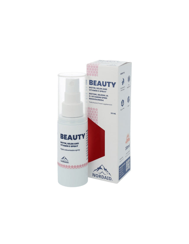 Beauty formula with biotin, selenium and vitamin C - Hair, skin and nails - Mouth spray, 30 ml, 200 sprays - Nutra Best Europe