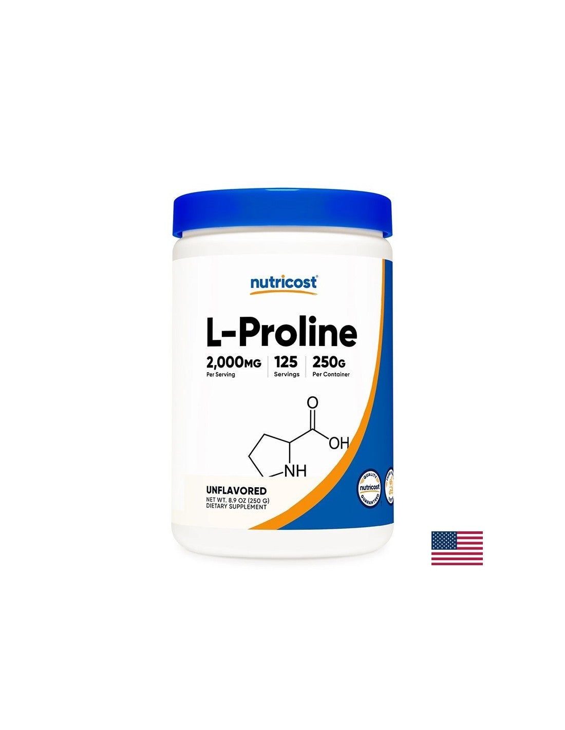 Bones and joints - L-Proline, 2000 mg x 250 g, powder - Nutra Best Europe
