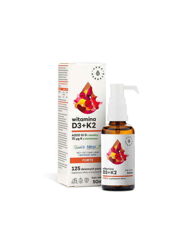 Bones and joints - Vitamin D3 1000 IU + K2 18.75 µg Forte, 50 ml oral spray - Nutra Best Europe