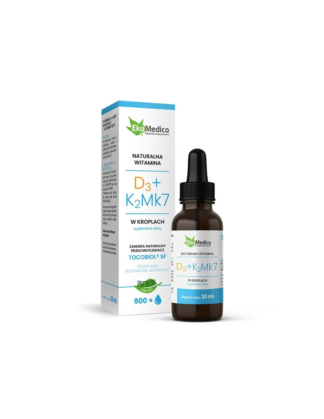 Bones and Teeth - Vitamin D3 (10 μg/400 IU) and K2 (15 μg), 30 ml drops - Nutra Best Europe