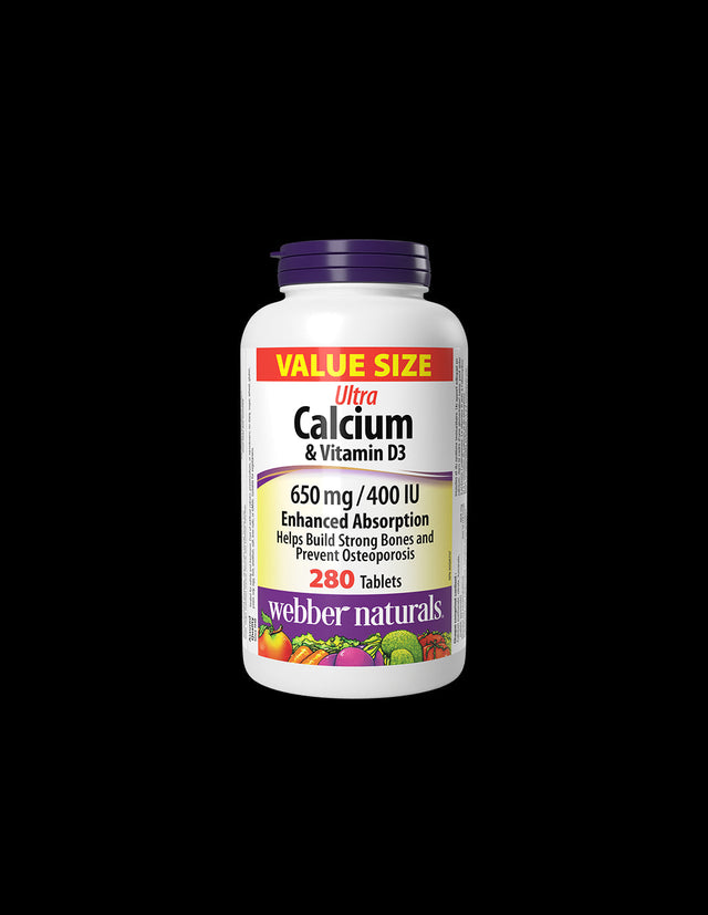 Bone system - Ultra Calcium 650 mg + Vitamin D3 400 IU, 280 tablets - Nutra Best Europe