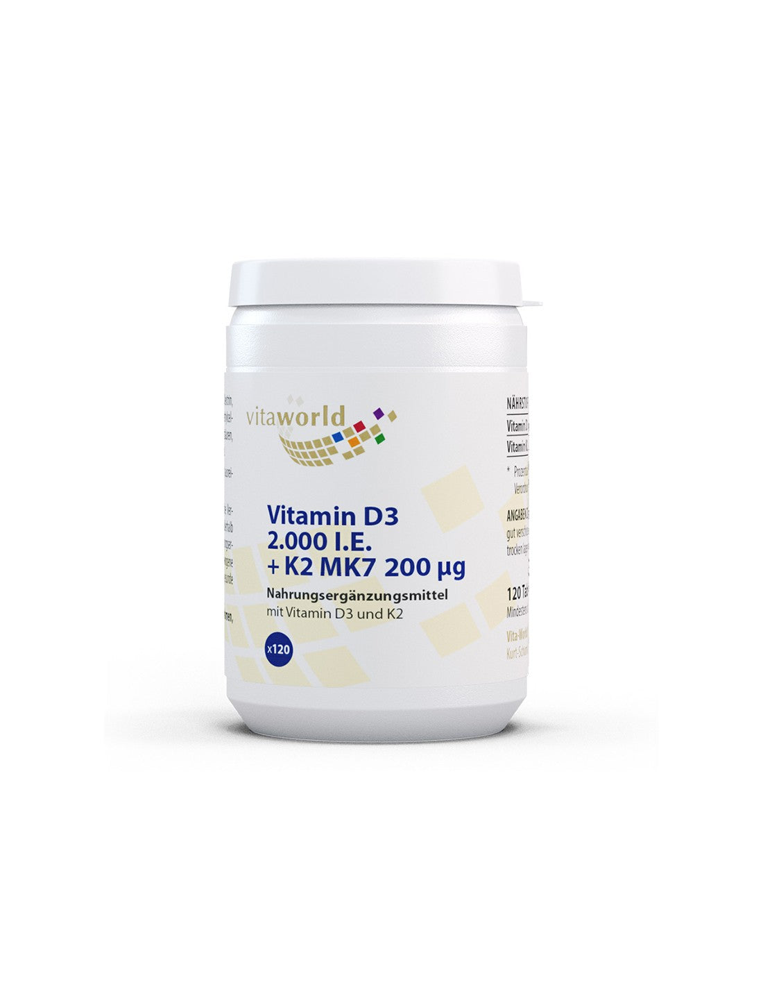 Bone system - Vitamin D3 50 µg + K2 MK7 200 µg, 120 tablets - Nutra Best Europe