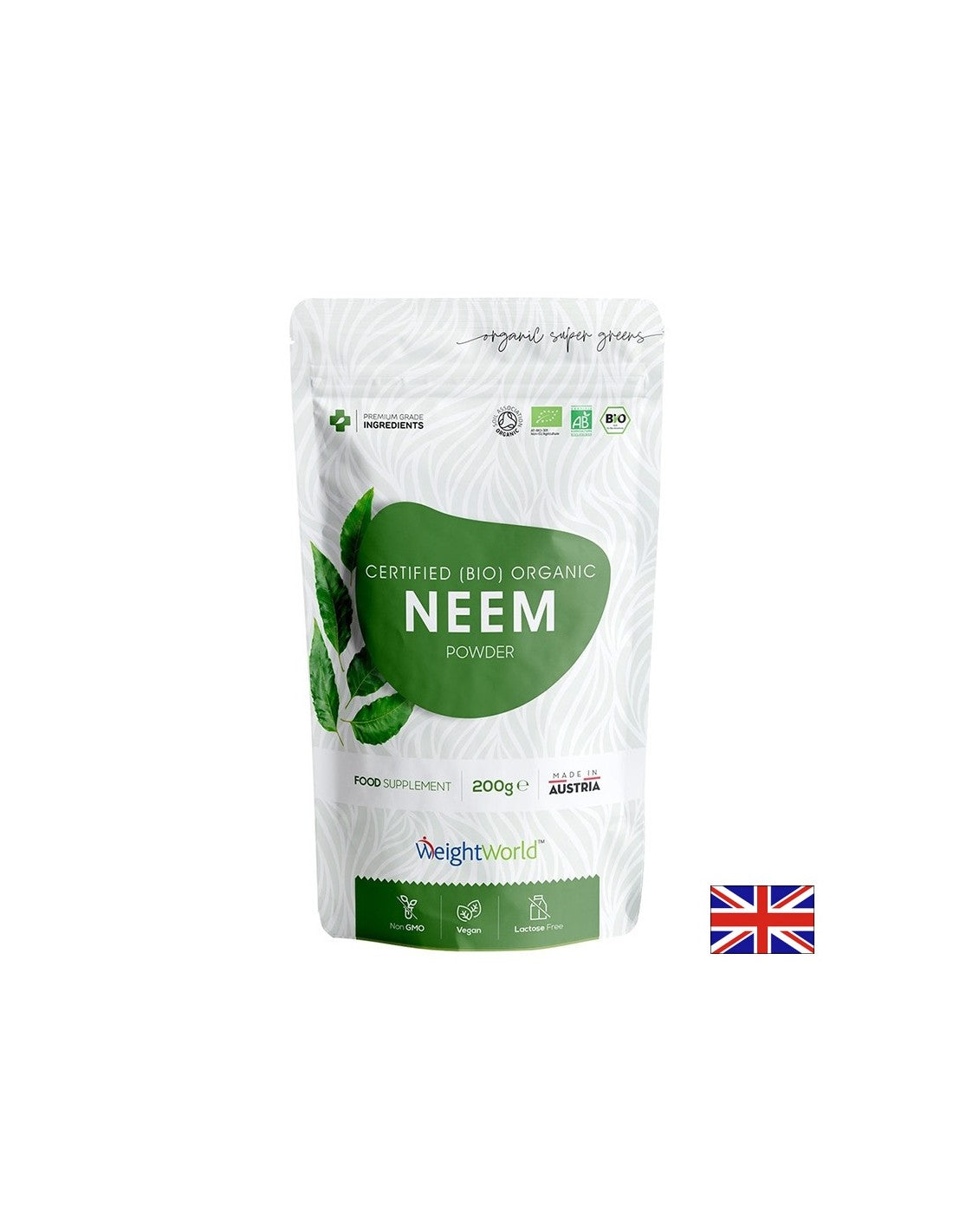 Beautiful hair and skin - Neem (leaf) Organic 2 g, powder 200 g - Neem - Nutra Best Europe