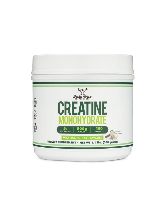 Creatine Monohydrate (micronized, unflavored), 500 g powder x 100 daily doses Double Wood - Nutra Best Europe