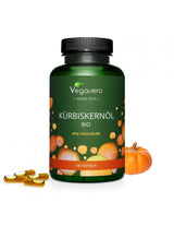 Kürbiskernöl Bio/ Organic pumpkin seed oil, 180 capsules, 100% Vegan Vegavero - Nutra Best Europe