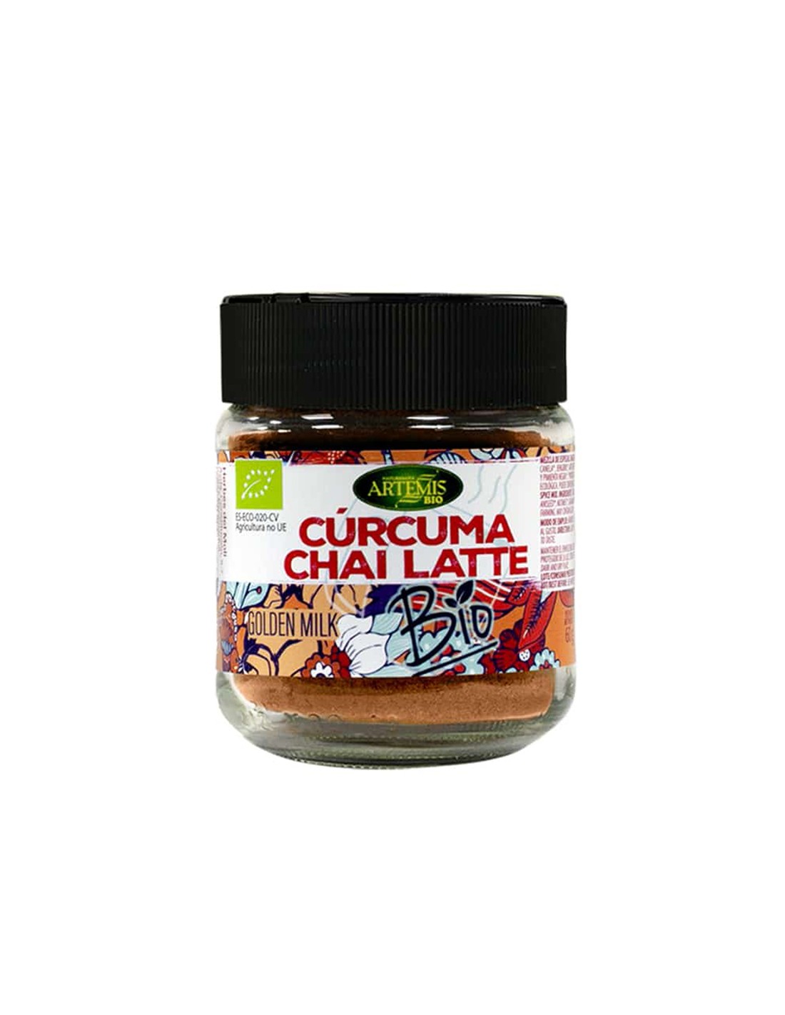 For flavoring drinks - herbal mixture Curcuma Chai Latte - With turmeric, cardamom and other organic spices, 60 g, powder - Nutra Best Europe