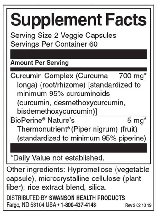Curcumin Complex with BioPerine 350 mg - 120 capsules - Nutra Best Europe