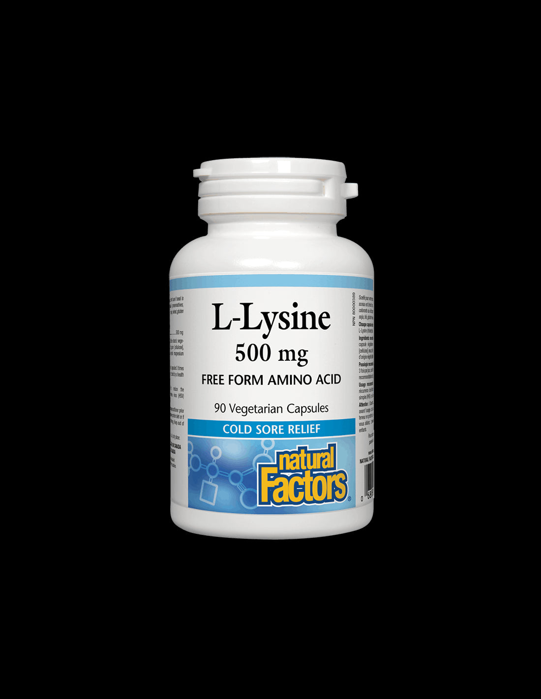 Herpes Simplex, Osteoporosis & Heart Health - L-Lysine 500mg, 90 Capsules Natural Factors - Nutra Best Europe