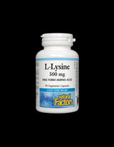 Herpes Simplex, Osteoporosis & Heart Health - L-Lysine 500mg, 90 Capsules Natural Factors - Nutra Best Europe