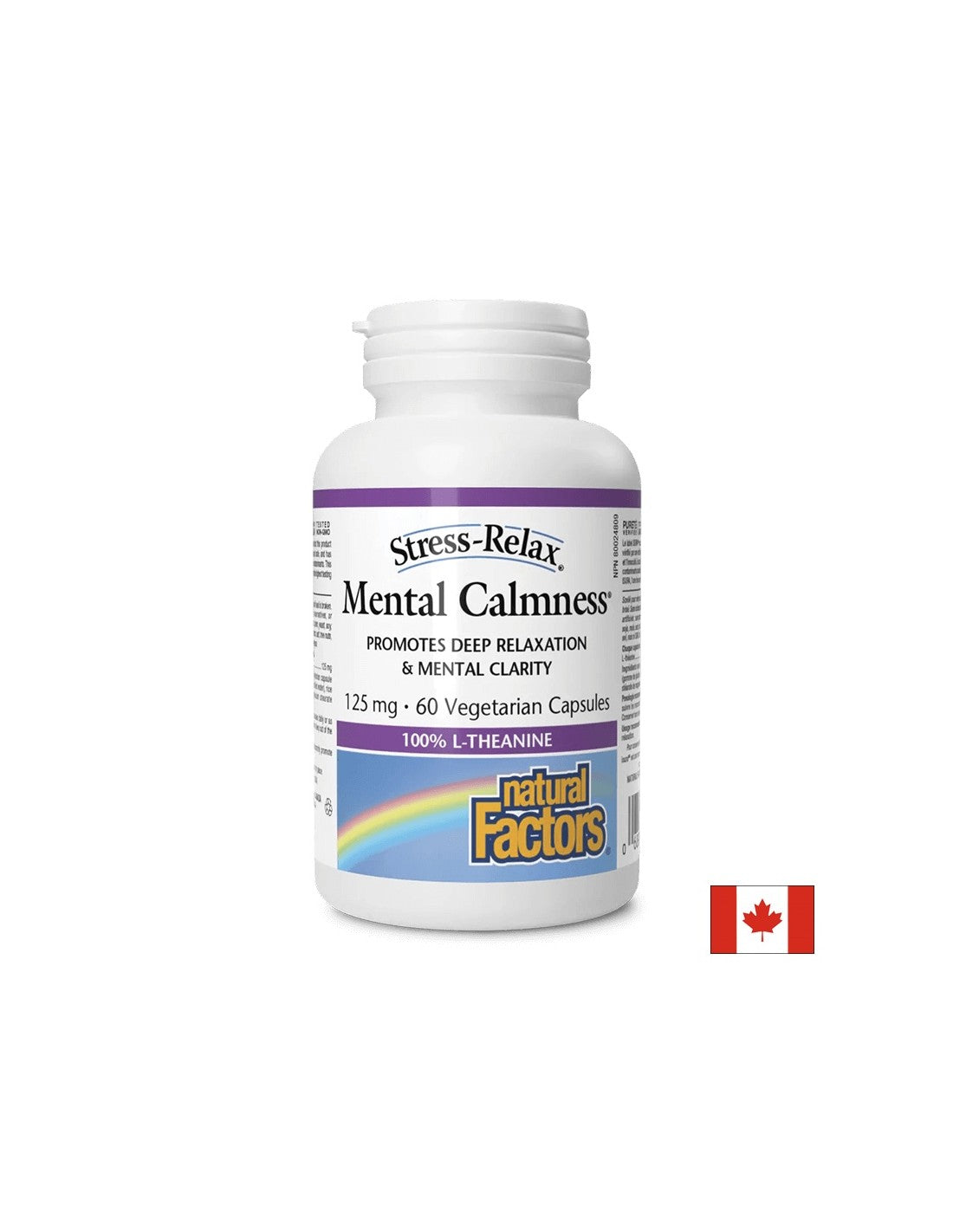 L-Theanine, 125 mg - In support of the nervous system, 60 capsules Natural Factors - Nutra Best Europe