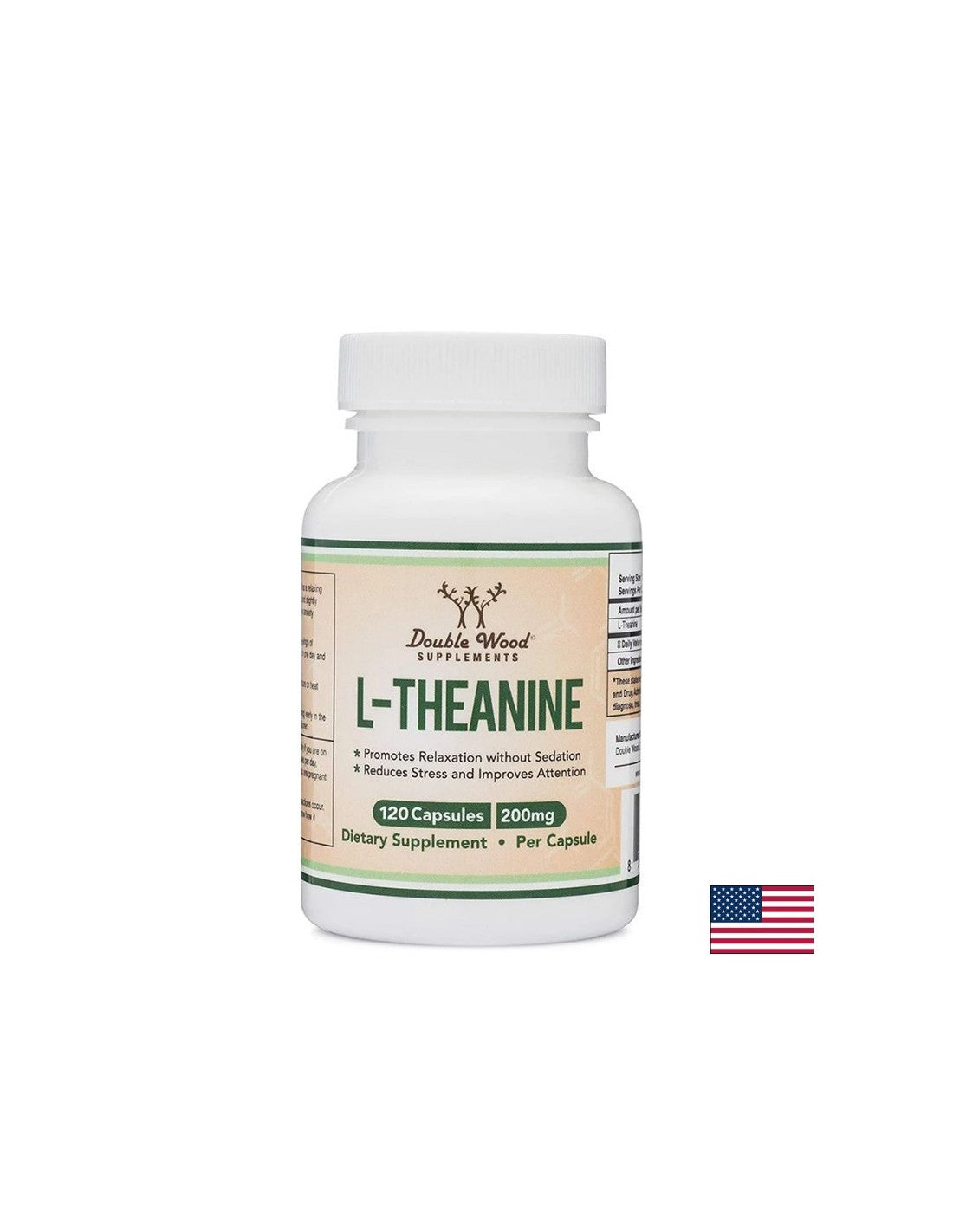 L-Theanine x 120 capsules Double Wood - Nutra Best Europe
