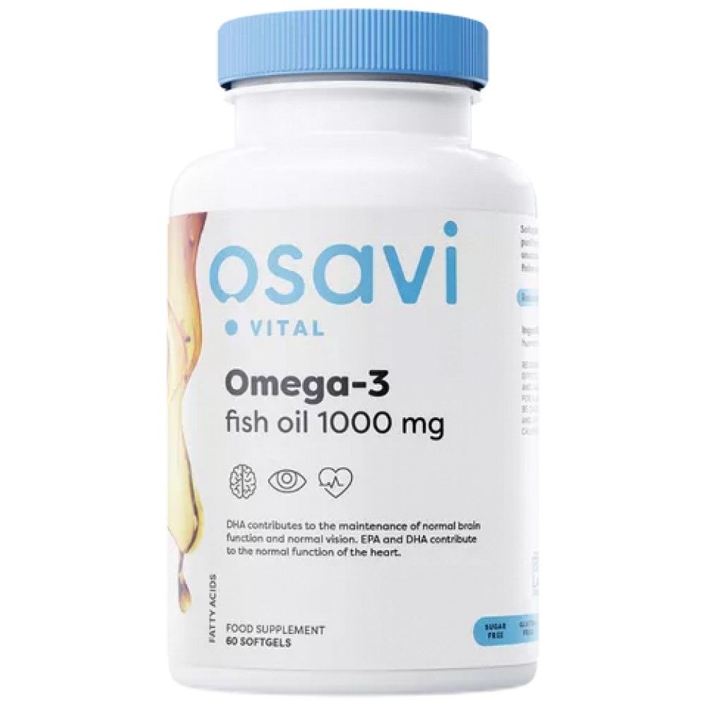 Omega 3 Fish Oil 1000mg | Molecularly Distilled - 60 Gel capsules - Nutra Best Europe