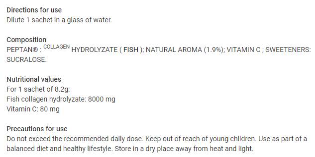 Collagen Peptan Sachets Powder 10 x 8.24 grams - Nutra Best Europe