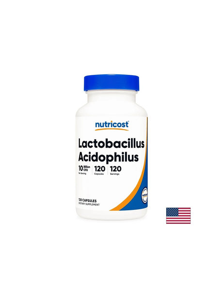 Lactobacillus Acidophilus 10 billion active probiotics - Intestinal balance and probiotic protection, 120 capsules - Nutra Best Europe