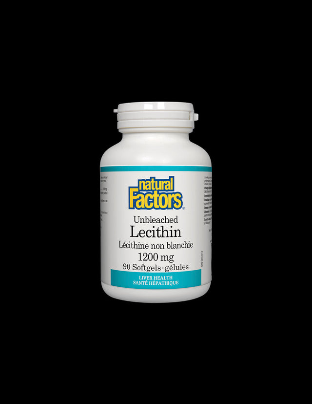 Unbleached Lecithin 1200 mg - 90 Gel capsules - Nutra Best Europe