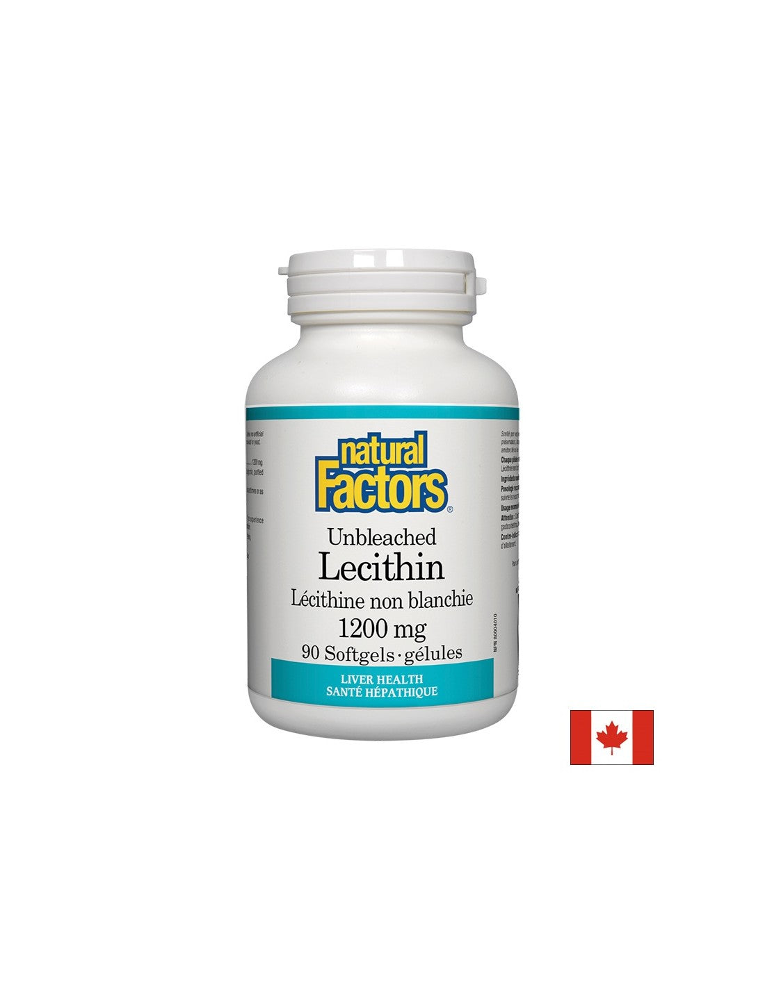 Unbleached Lecithin 1200 mg - 90 Gel capsules - Nutra Best Europe